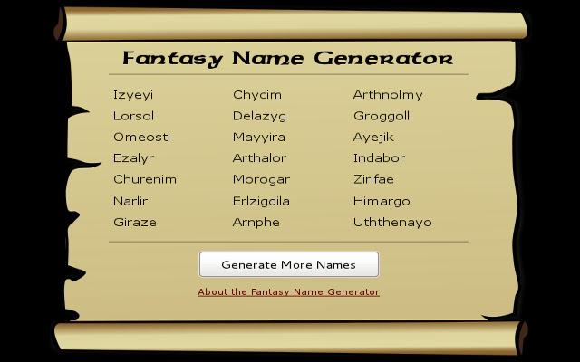Fantasy Name Generator Human